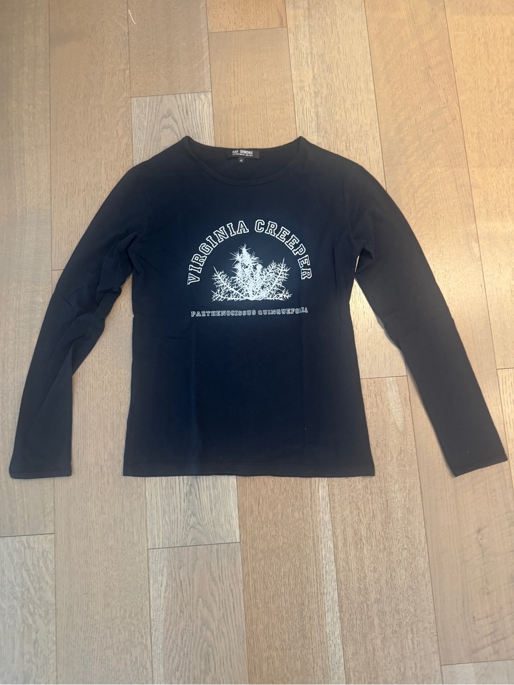 Raf Simons Navy Crew Neck Long Sleeve Tee